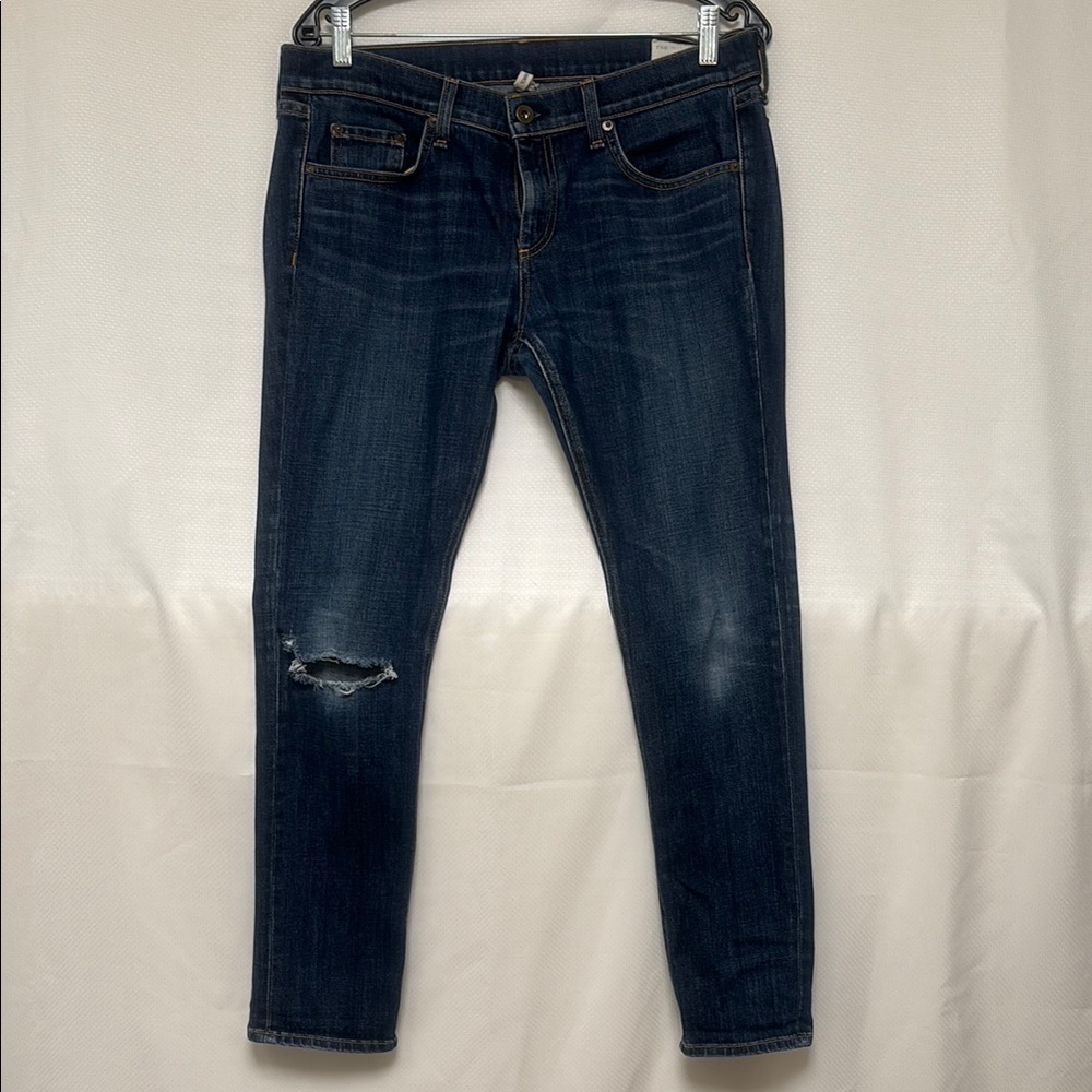 rag & bone Dark Blue Boyfriend Jeans - Picture 1 of 10
